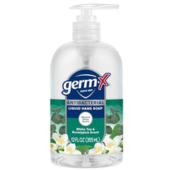 Close-up of Germ-X hand soap foam highlighting rich lather.