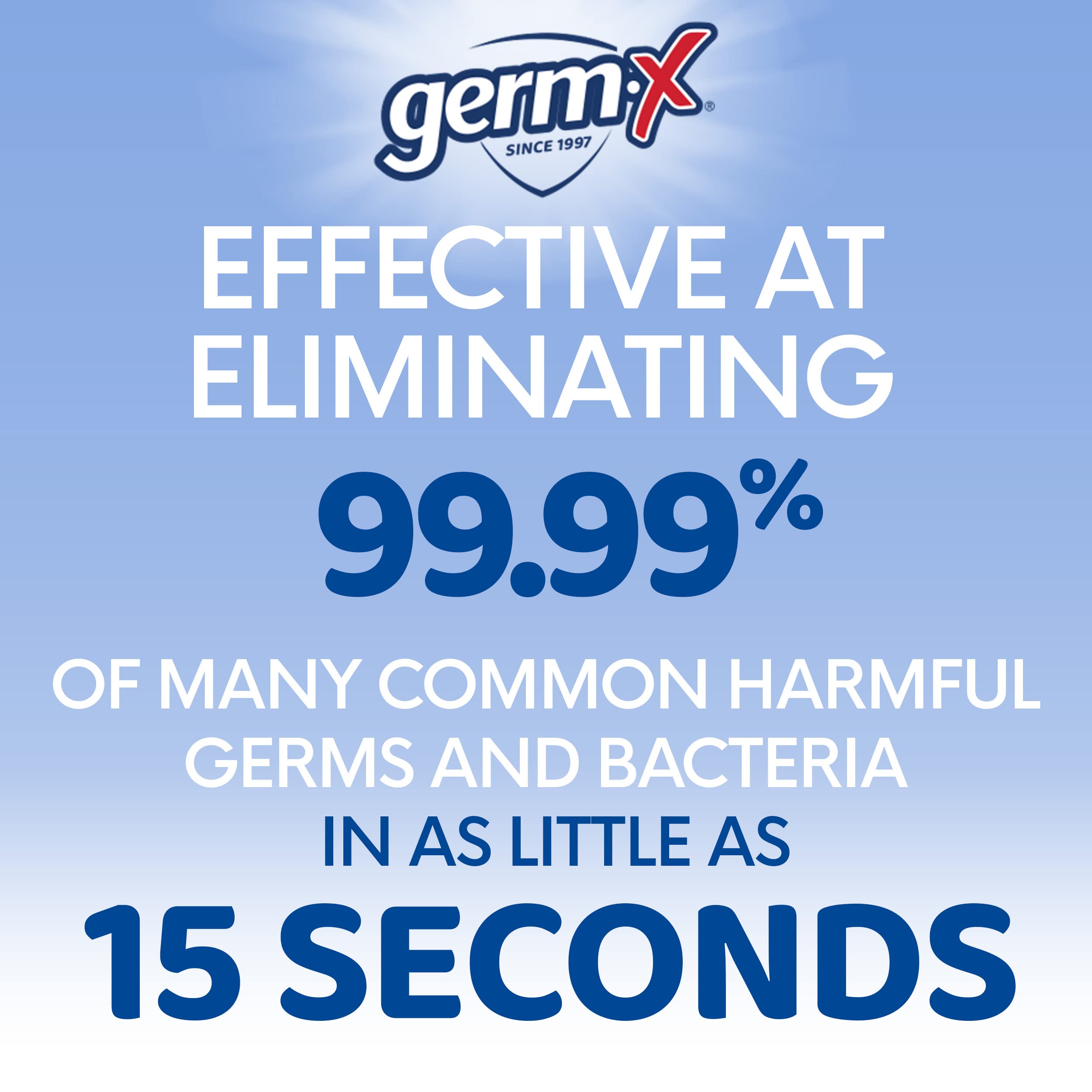 Germ-X Nourish clear liquid being dispensed from a pump