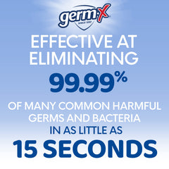 Germ-X Nourish clear liquid being dispensed from a pump