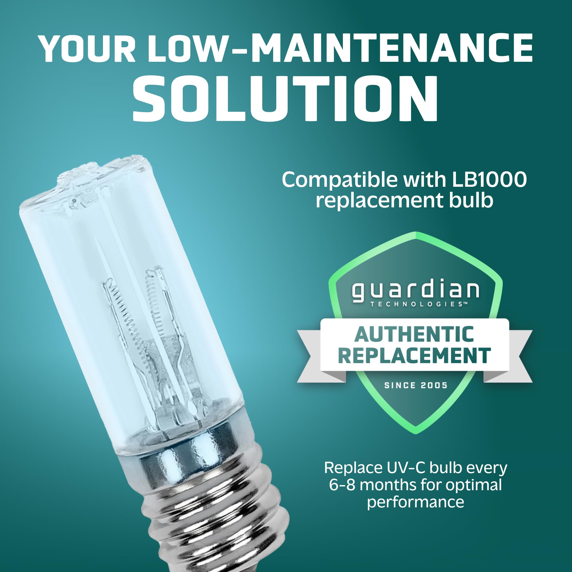 Compact GermGuardian GG1100B design suited for bathrooms or laundry rooms