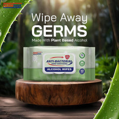 Germisept wipes closeup textured sheets show gentle cleaning for hands and surfaces