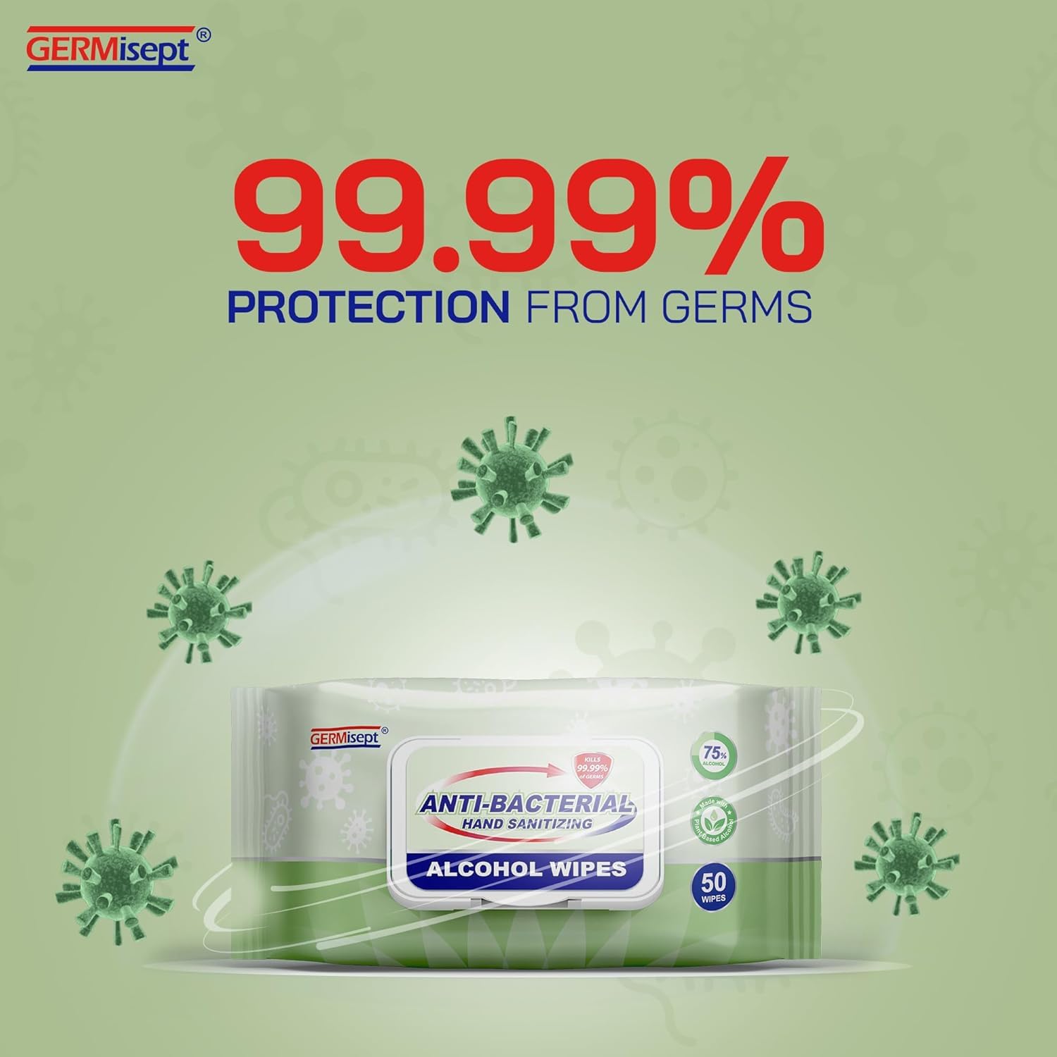 Germisept wipes on desk use complement everyday workspace hygiene