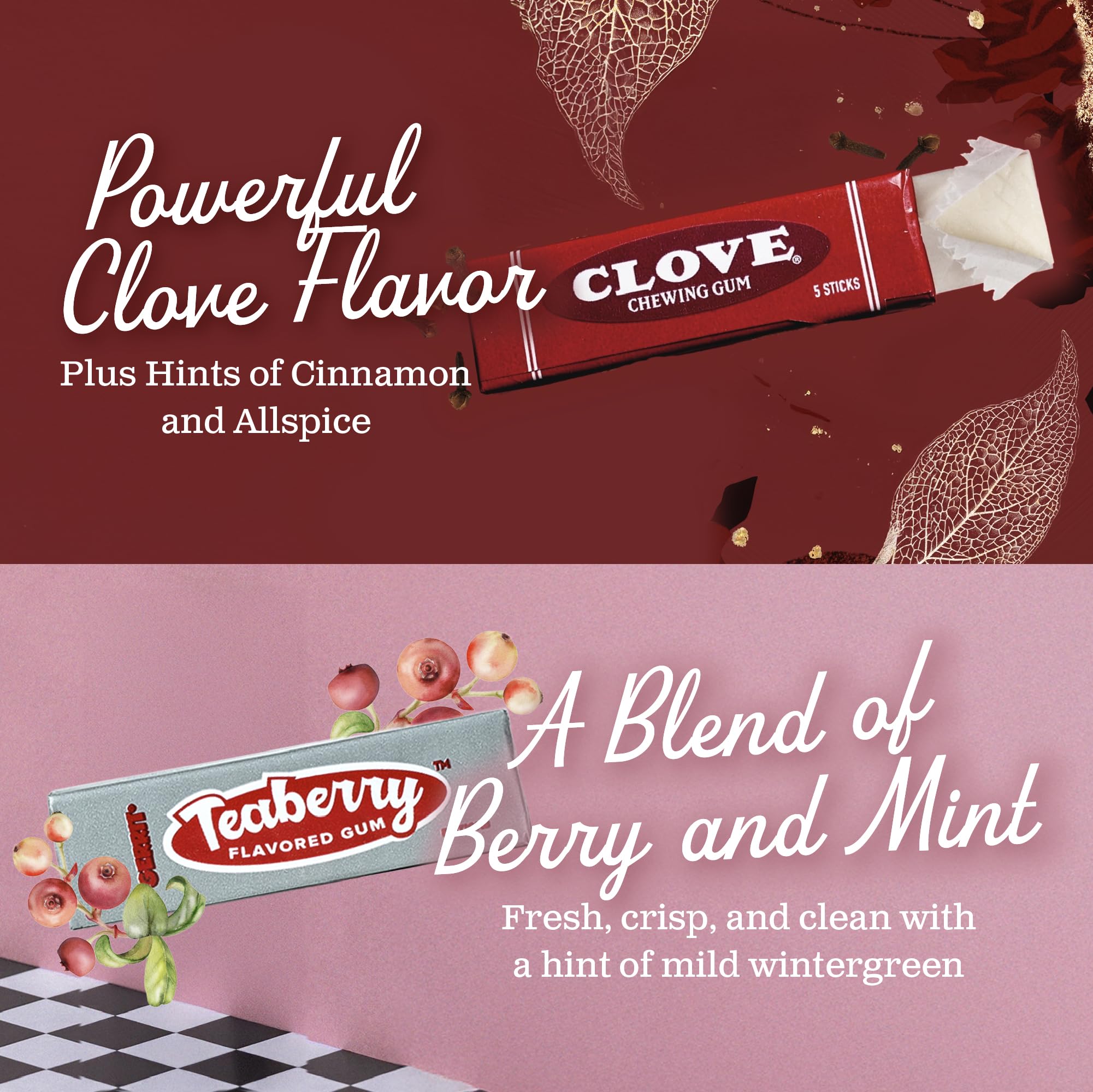 Clove flavor gum with cinnamon hints from Gerrit's nostalgic range.