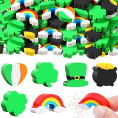 Gersoniel puzzle erasers in a 60-piece St Patrick's set for classroom rewards.