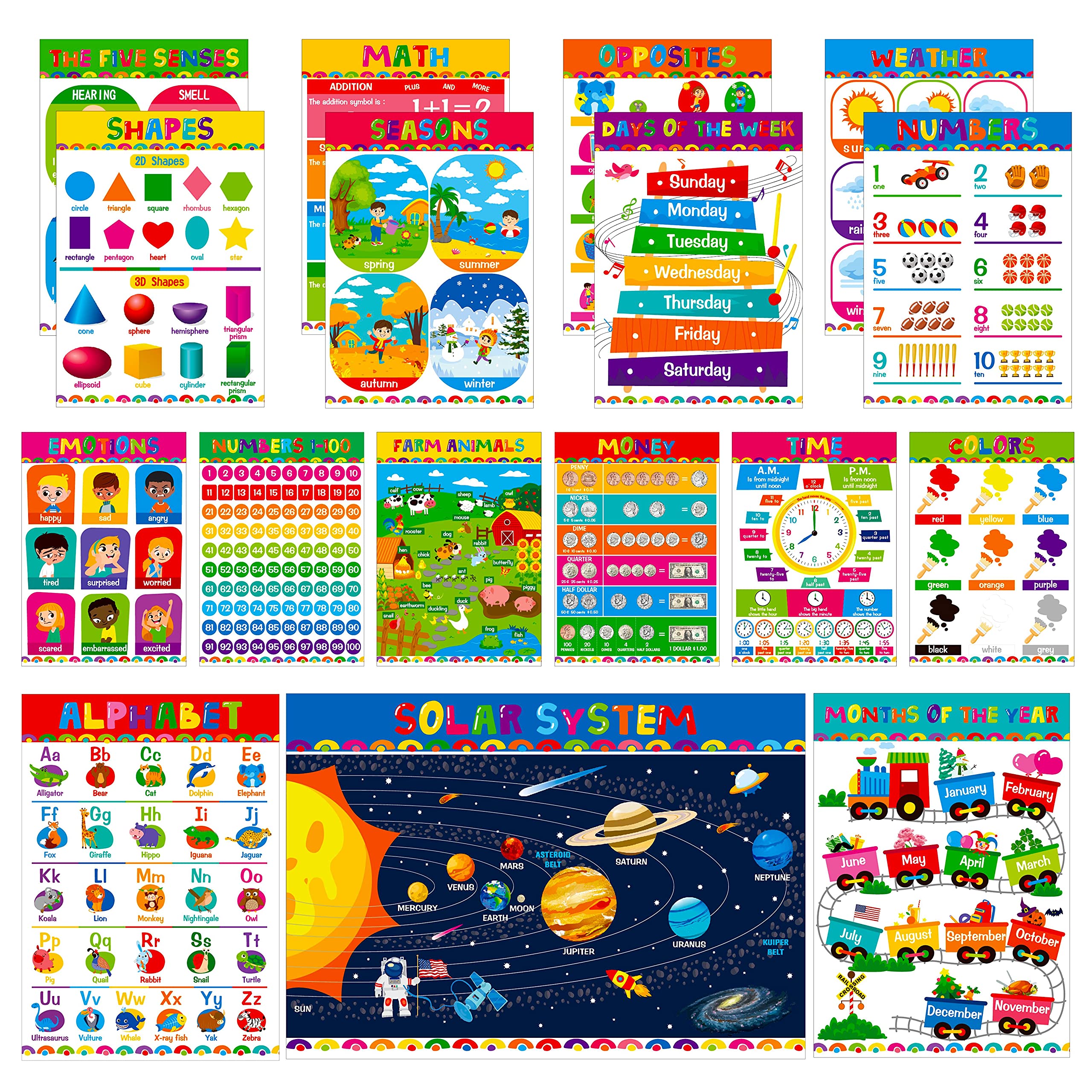 Gethelud alphabet poster with vivid graphics for early literacy.
