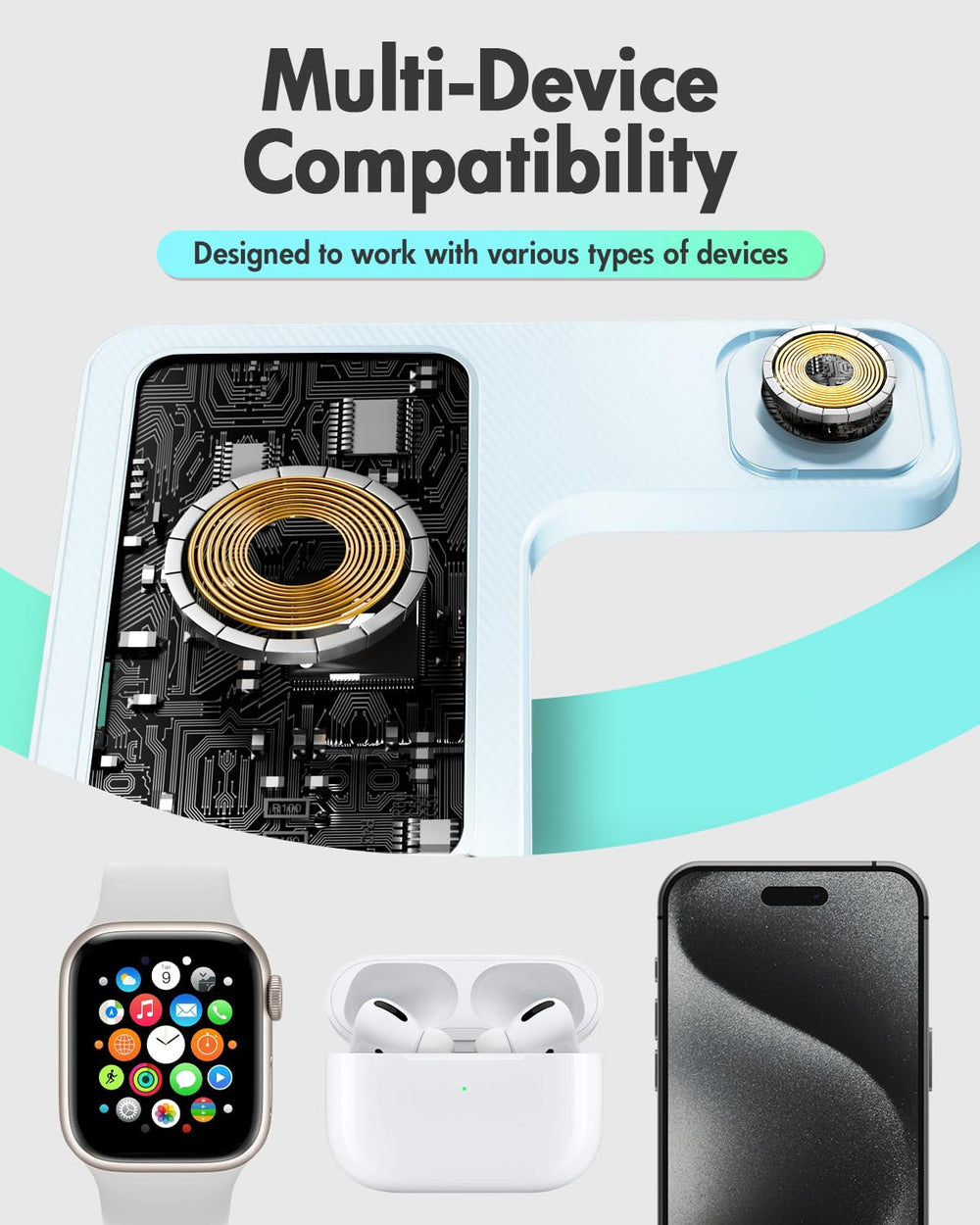 GETPALS Apple Watch charging dock shown in use.