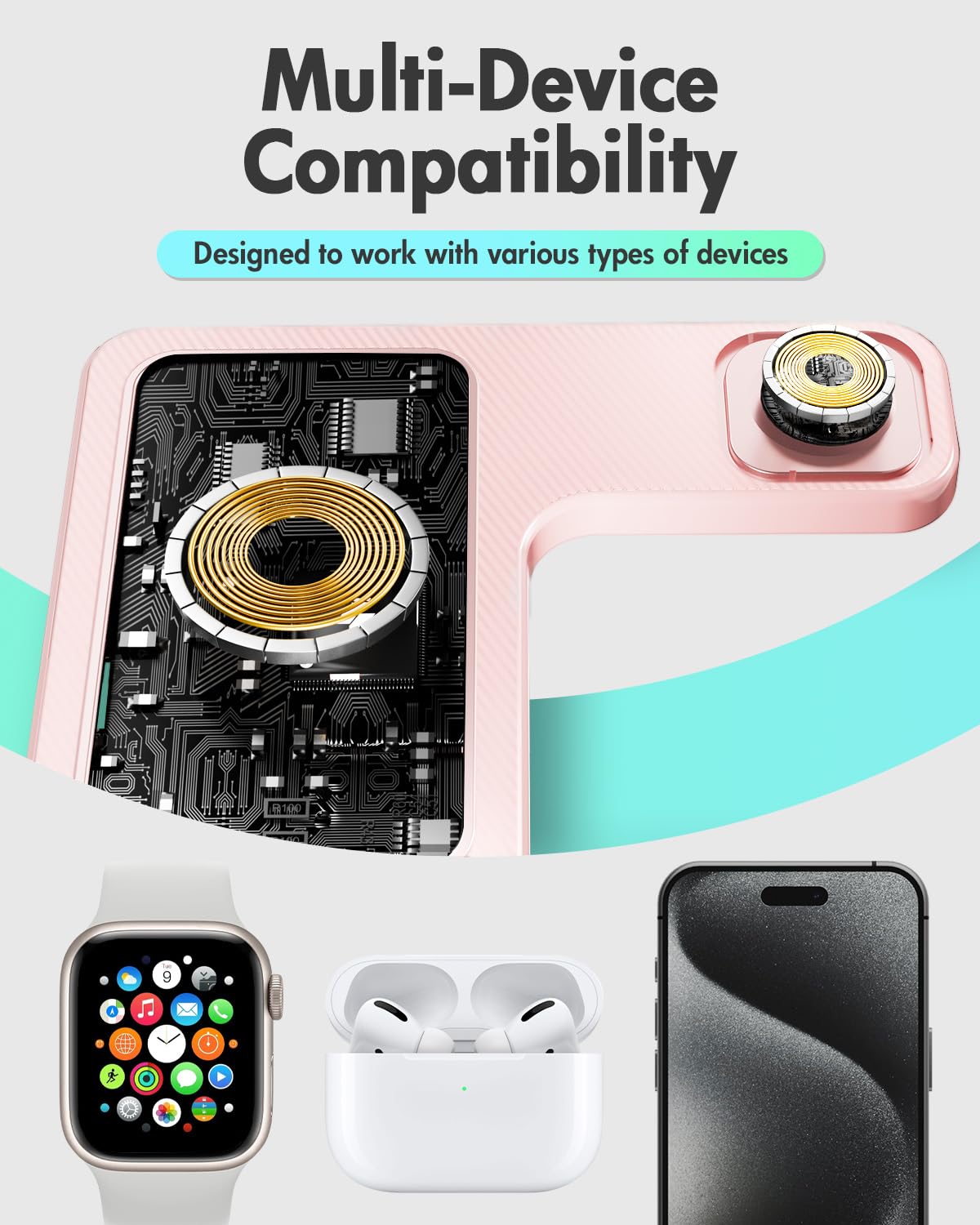 Compact, sleek design suits any desk or nightstand.