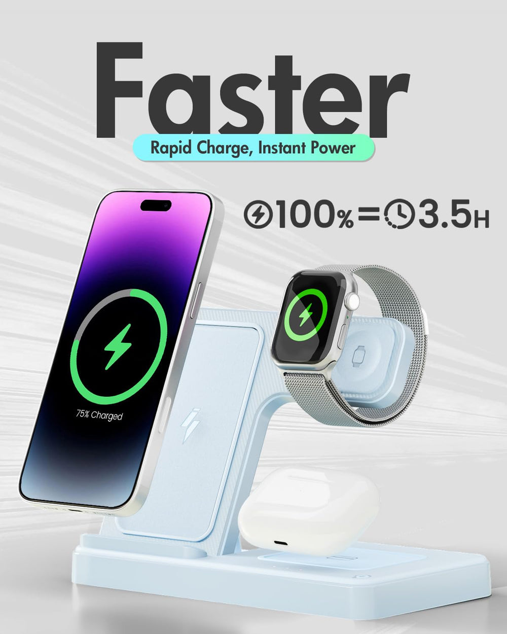 GETPALS case-friendly charging surface supports slim cases.