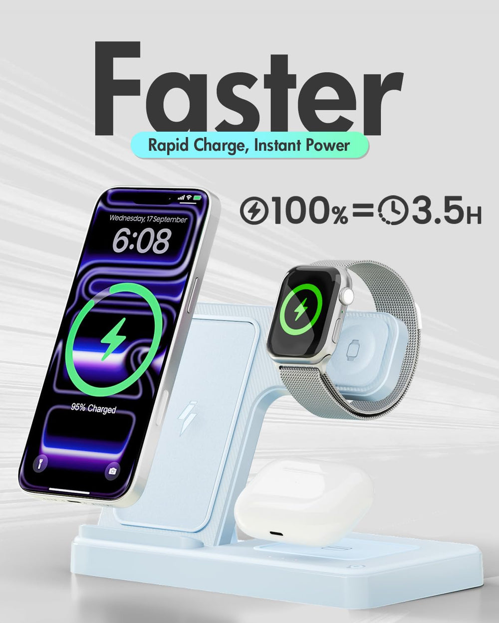 GETPALS case-friendly base charges without removing snug cases