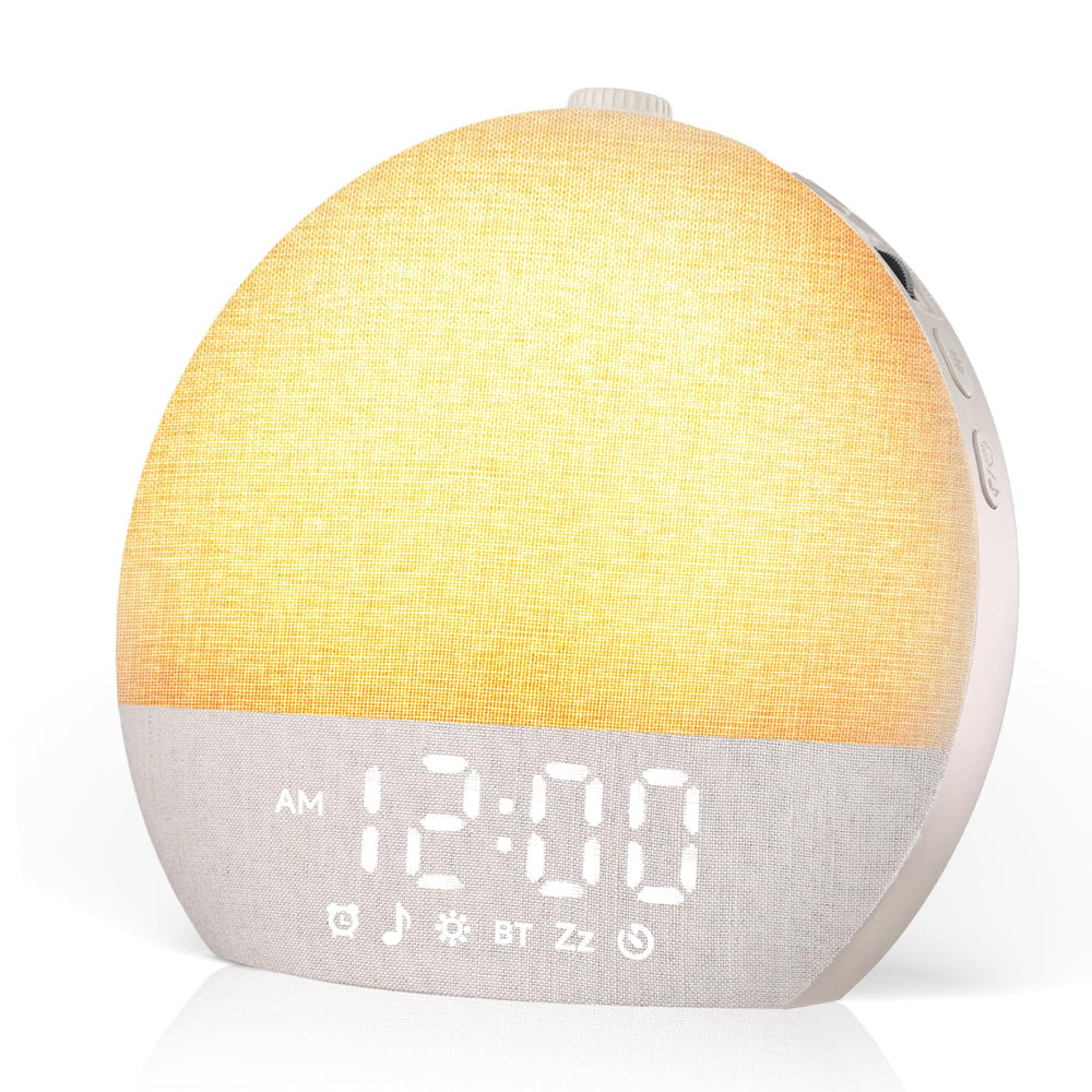 Geuuap Sunrise Alarm Clock front view, calm wake-up design for soothing mornings.