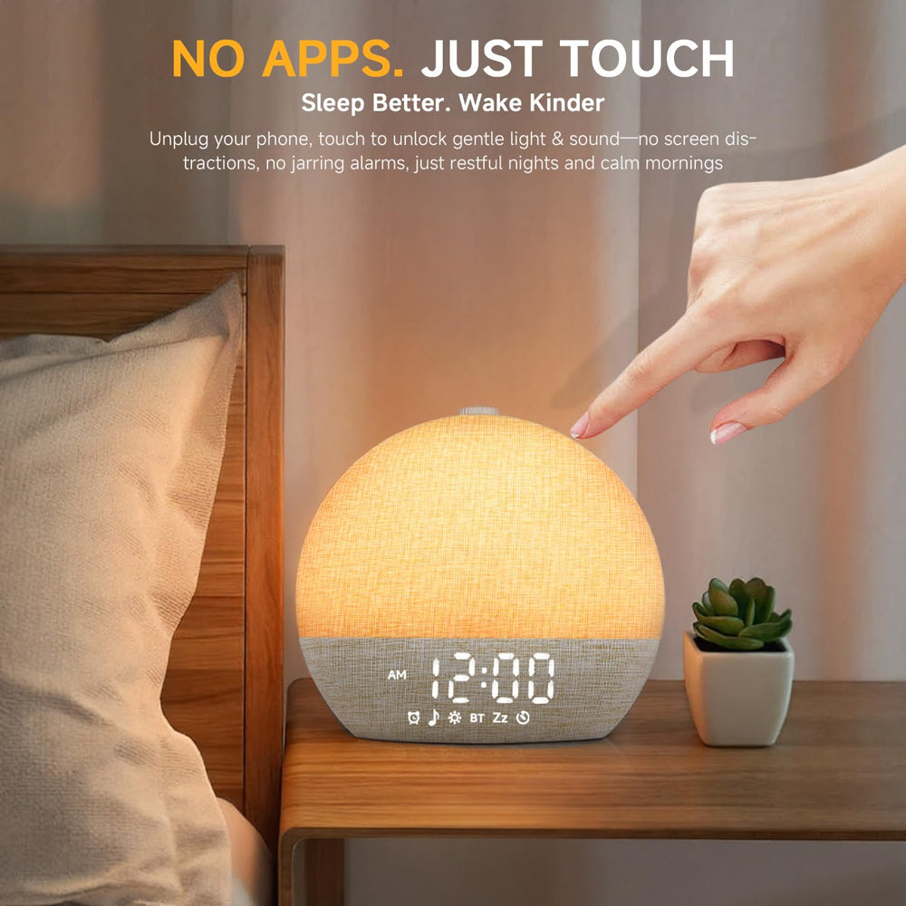 Geuuap Sunrise Alarm Clock kit shows ready-to-use setup and components.