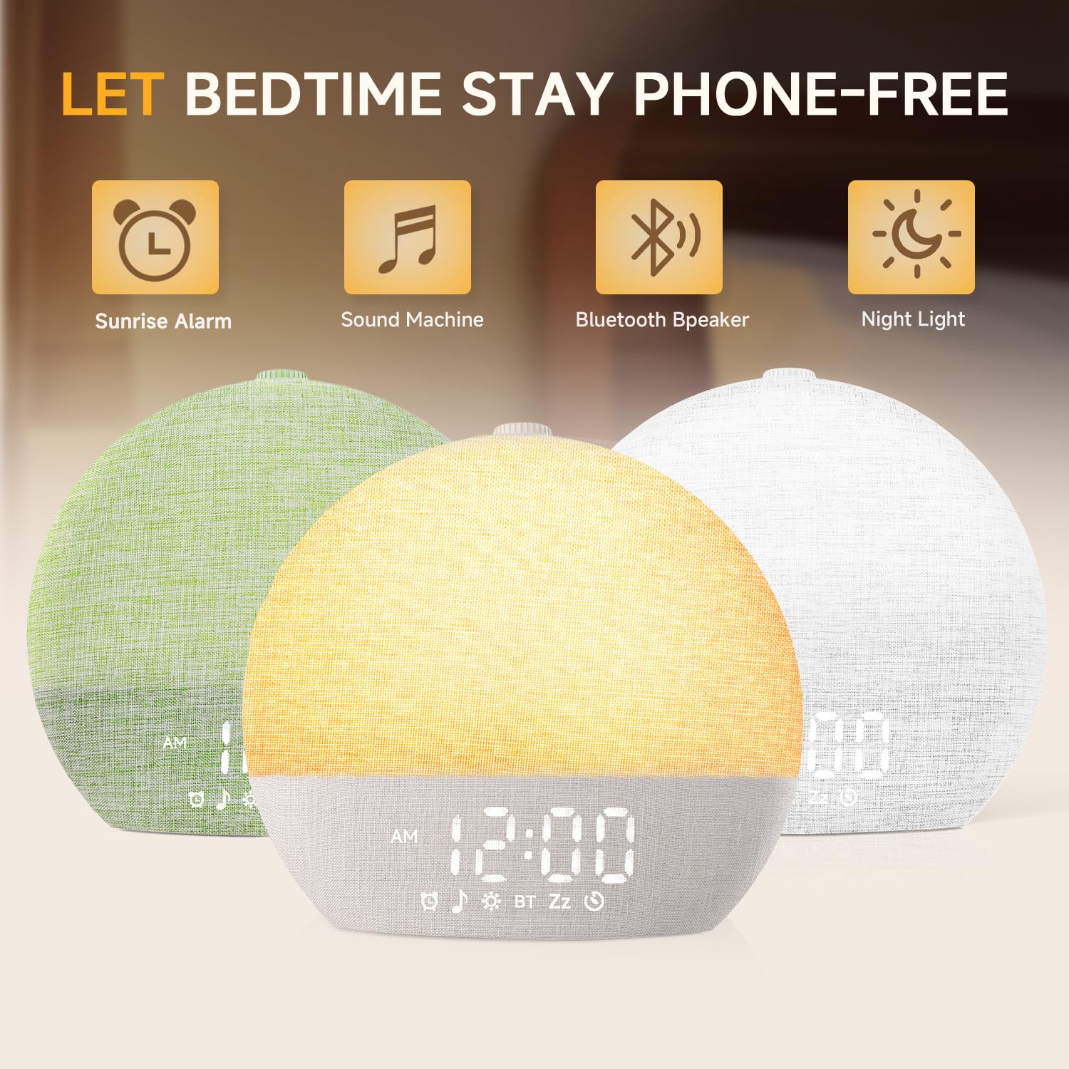 Geuuap Sunrise Alarm Clock sunrise simulation feature helps a natural, gradual start.