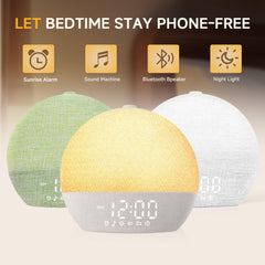 Geuuap Sunrise Alarm Clock sunrise simulation feature helps a natural, gradual start.