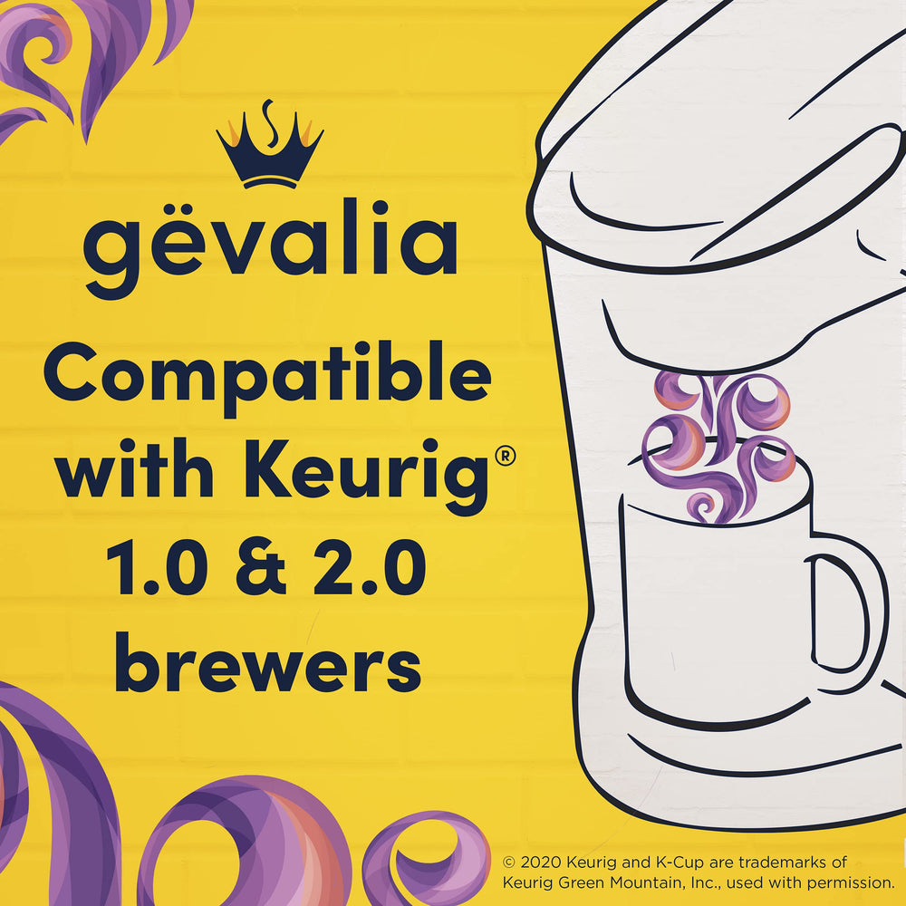 Gevalia Dark Royal Roast K-Cups compatible with Keurig 1.0/2.0 for easy brew.