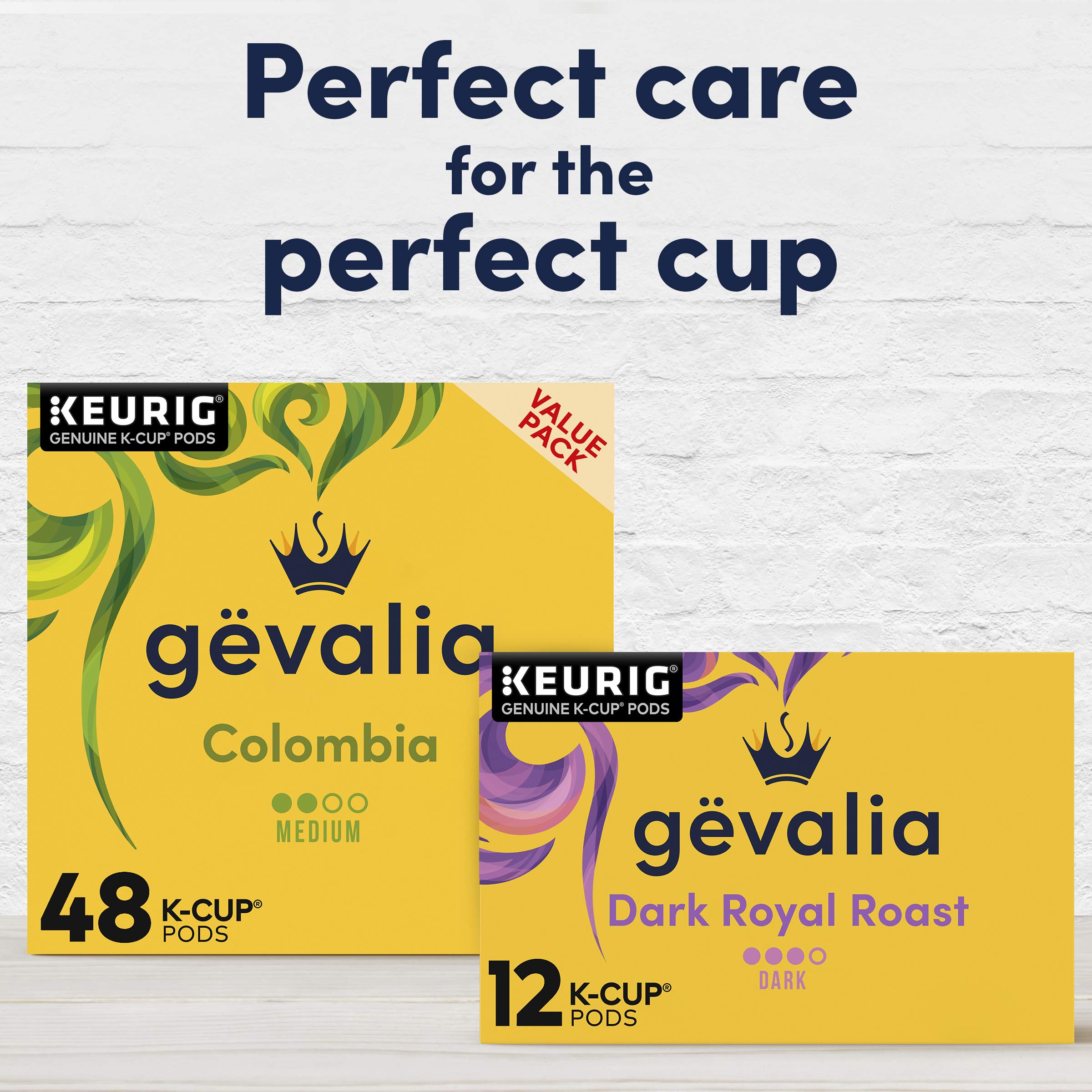 Gevalia Dark Royal Roast K-Cups in Kosher-friendly packaging for convenient stocking and use.