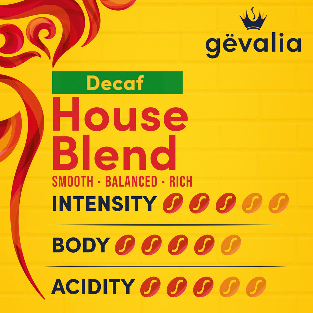 Gevalia Decaf aroma in a bright kitchen.