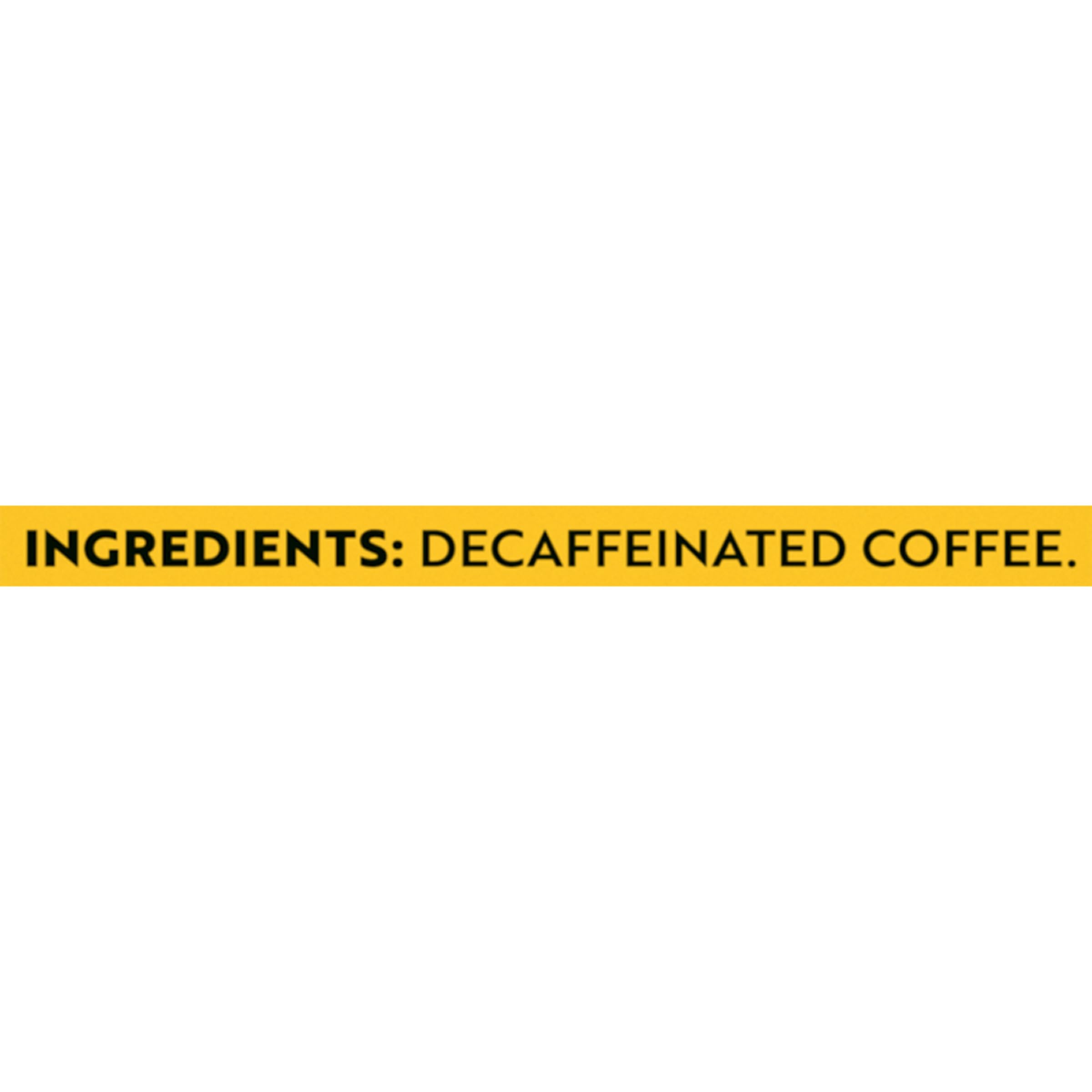 Gevalia House Blend Decaf bag side view showing resealable packaging preserves freshness.