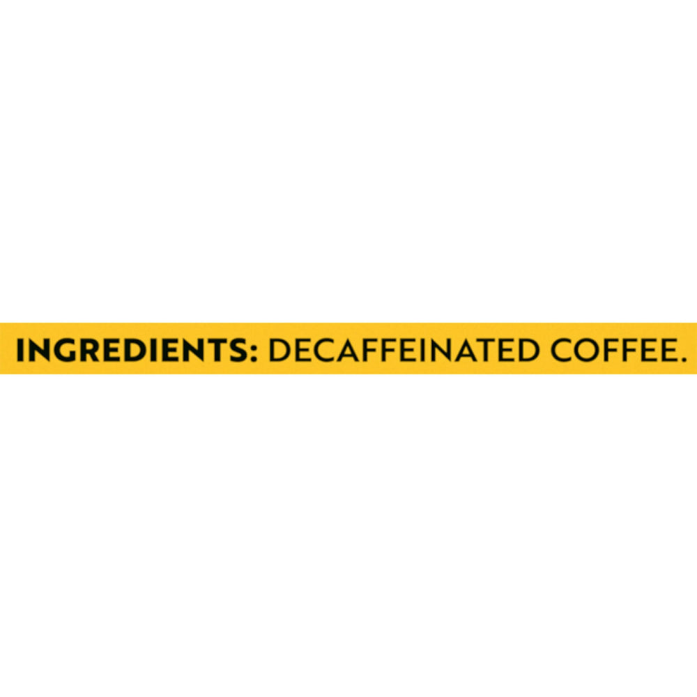 Gevalia House Blend Decaf bag side view showing resealable packaging preserves freshness.
