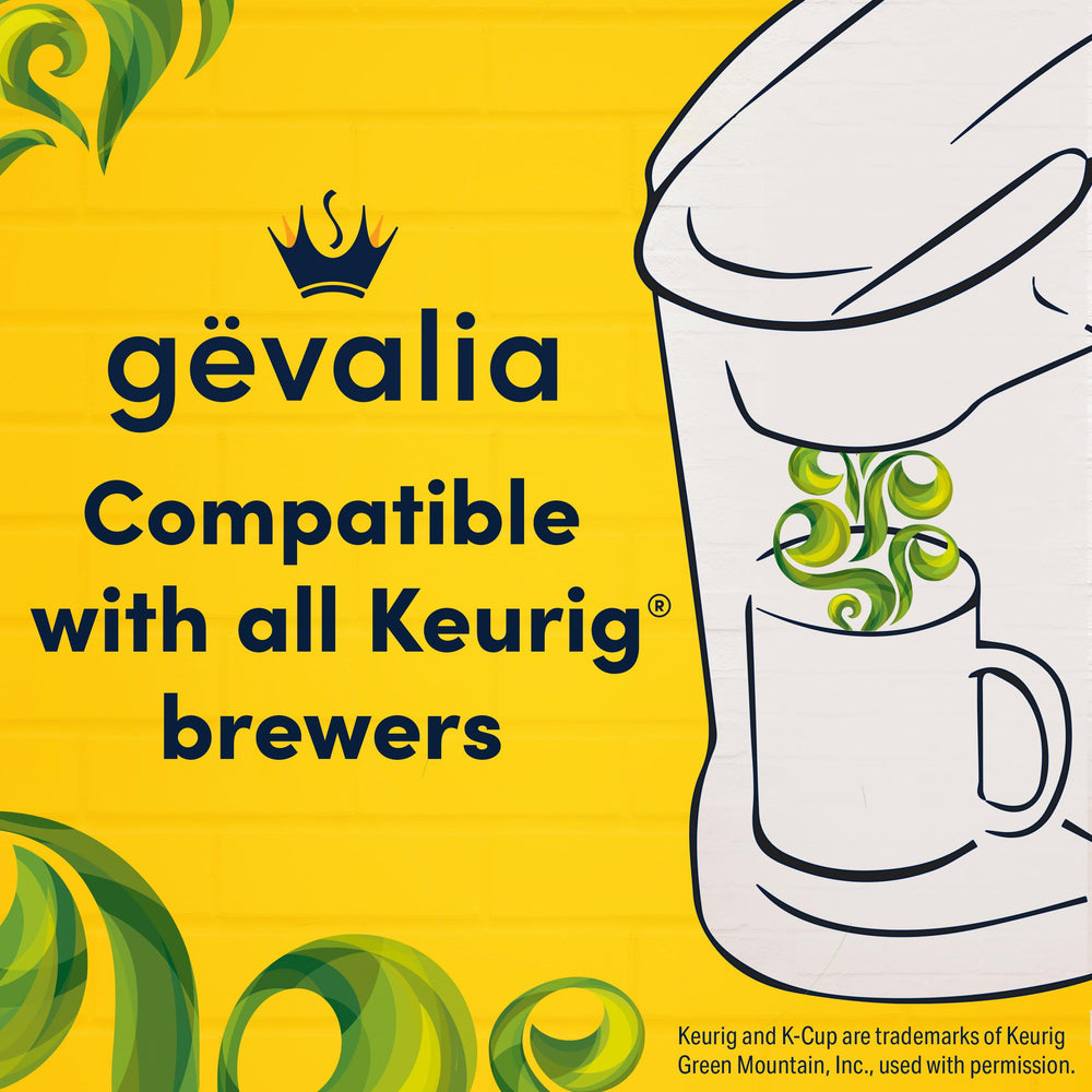 Gevalia K-Cup pods compatible with Keurig brewers for fast coffee