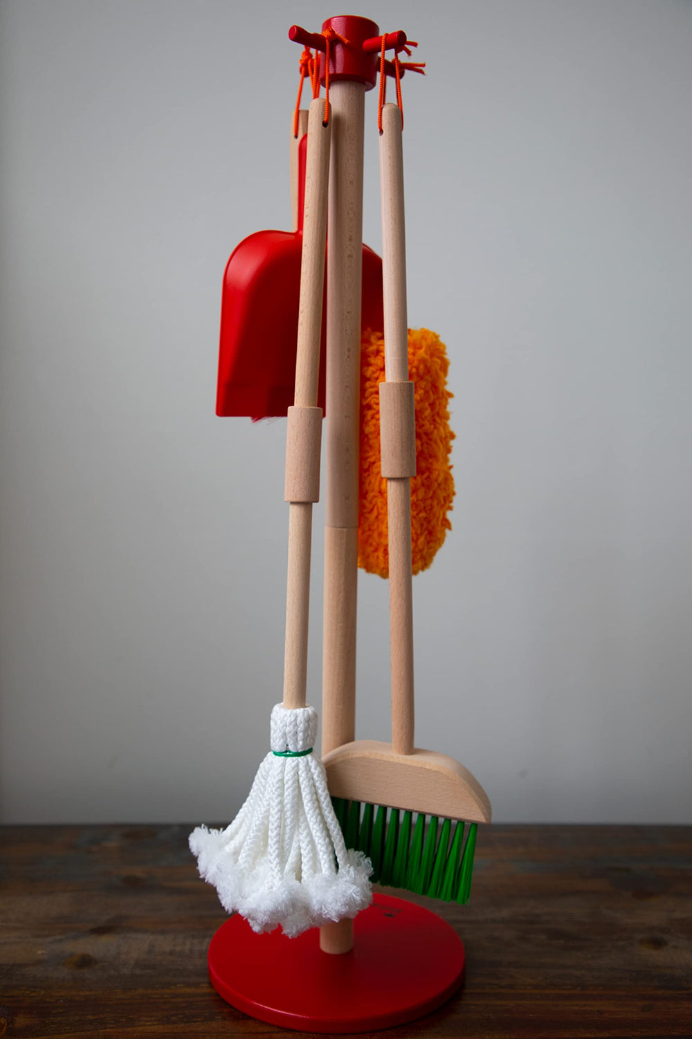 G & F Products JustForKids dustpan detail emphasizes compact storage and tidy playroom