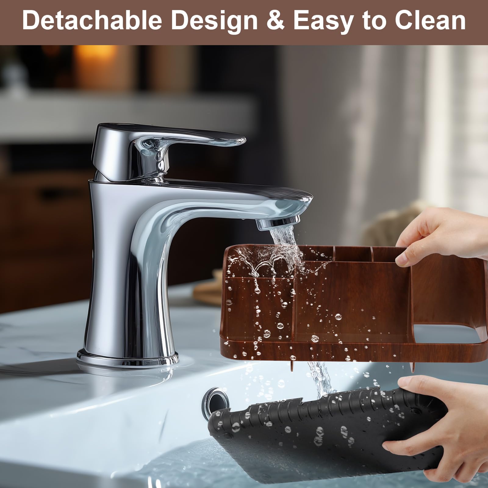 GFWARE anti-slip drainage base keeps the organizer steady while preventing moisture buildup