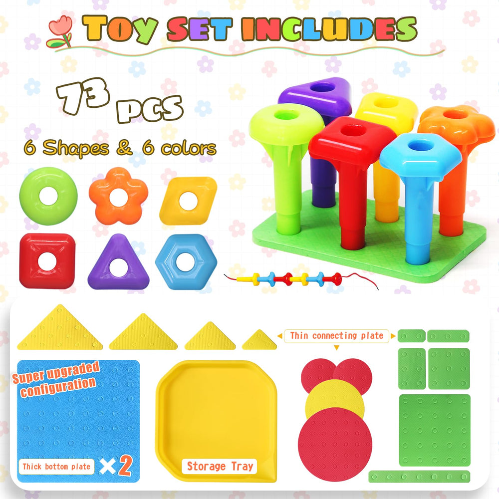 Ggiibro peg board toy bridge plates for varied connecting structures and designs.