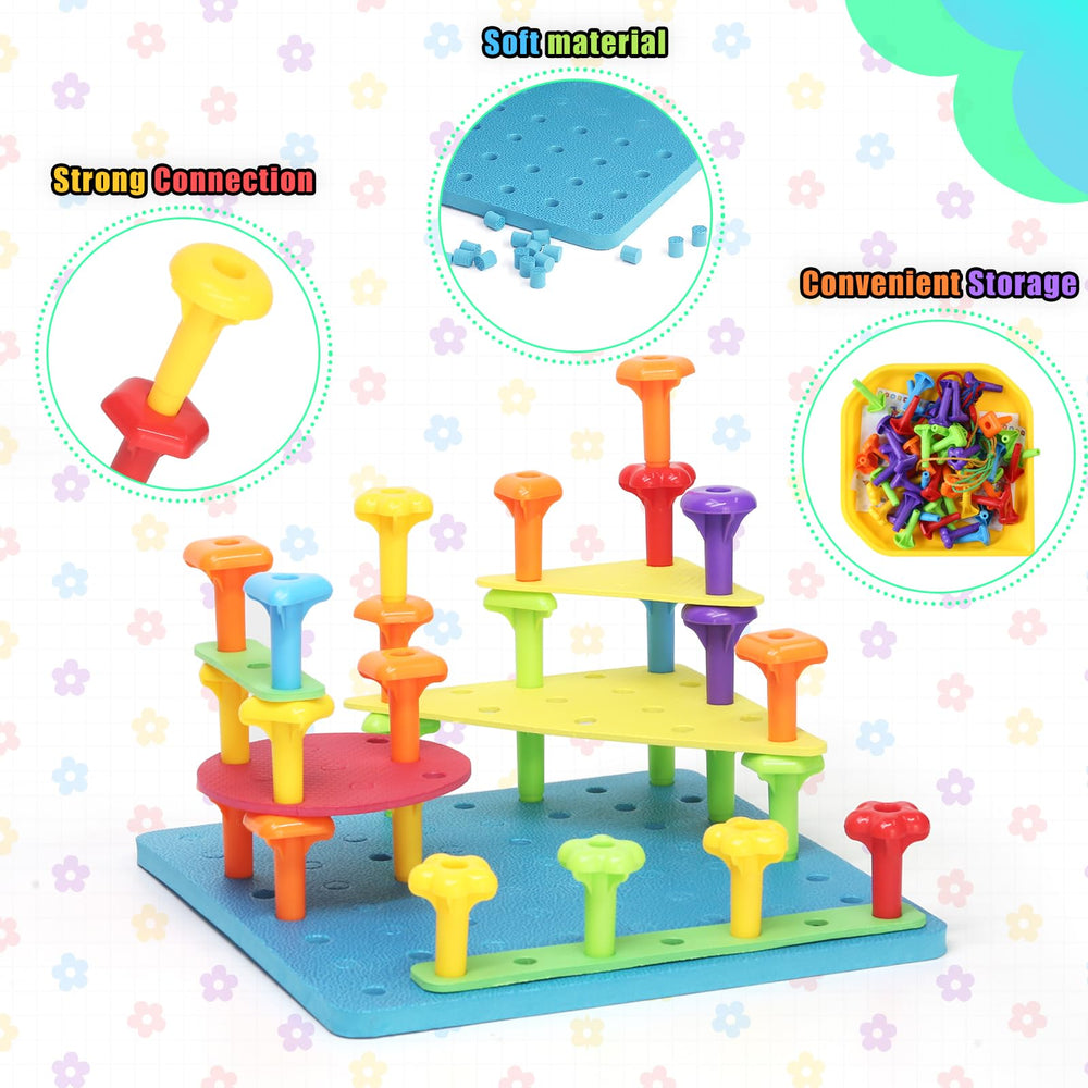 Ggiibro peg board toy colorful nails support bright, hands-on creativity.