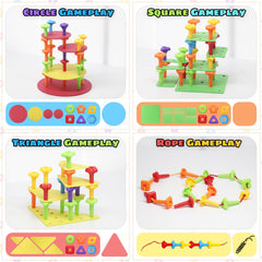 Ggiibro peg board toy tray storage helps organize pieces after play sessions.