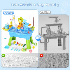 GGRH water table with detachable legs adapts to tabletop or standing play.