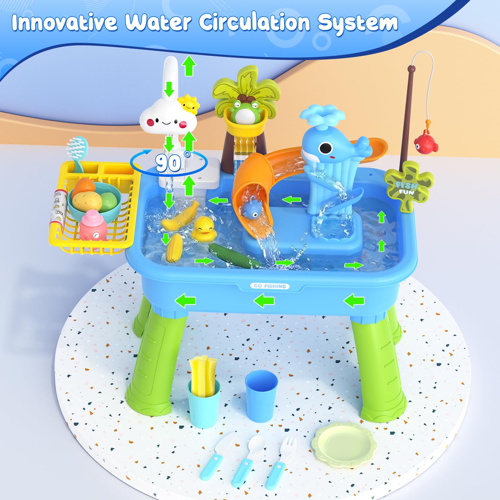 GGRH kitchen sink set supports role-play and sharing during pretend meals.