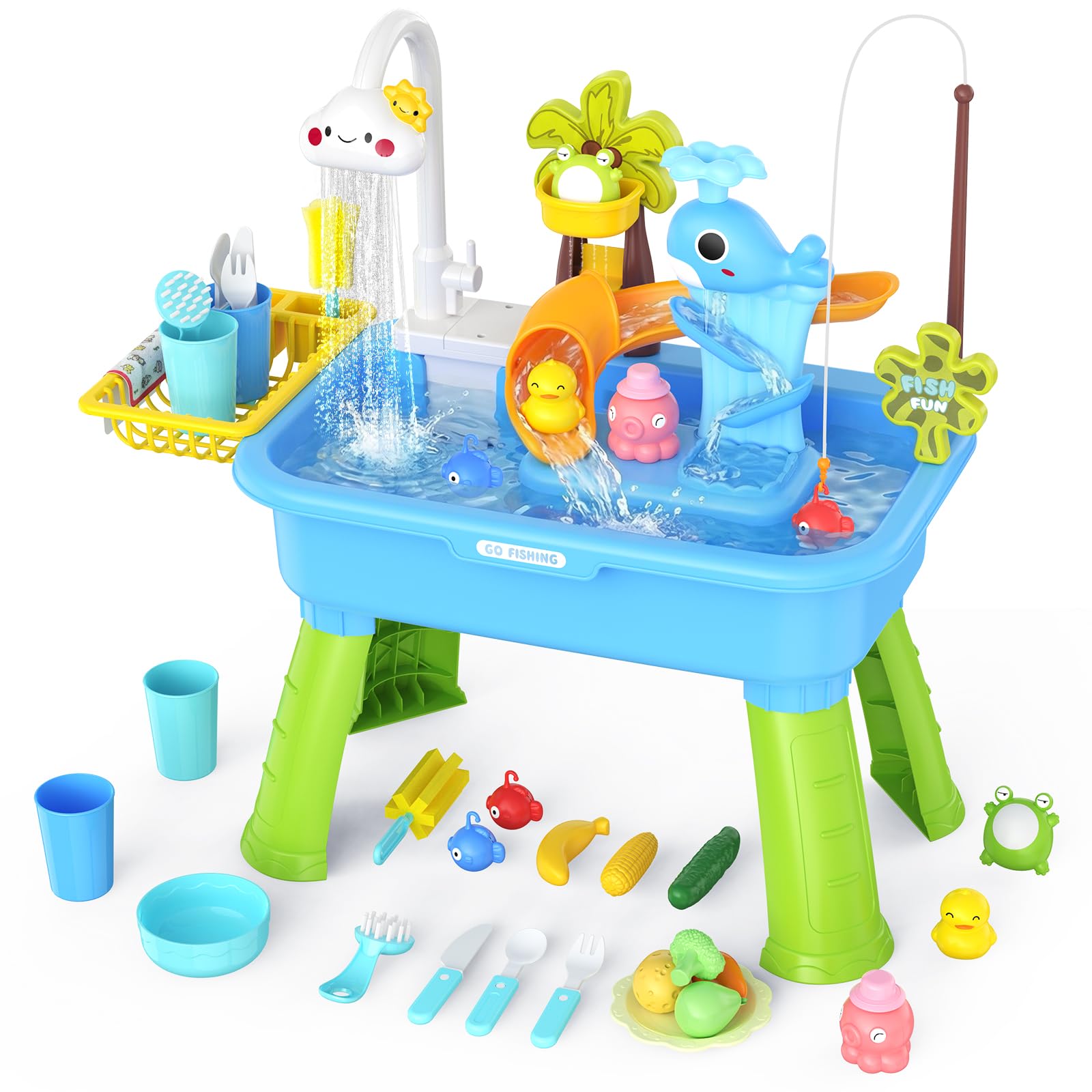 GGRH water table with cloud faucet promotes creative, interactive toddler water play.