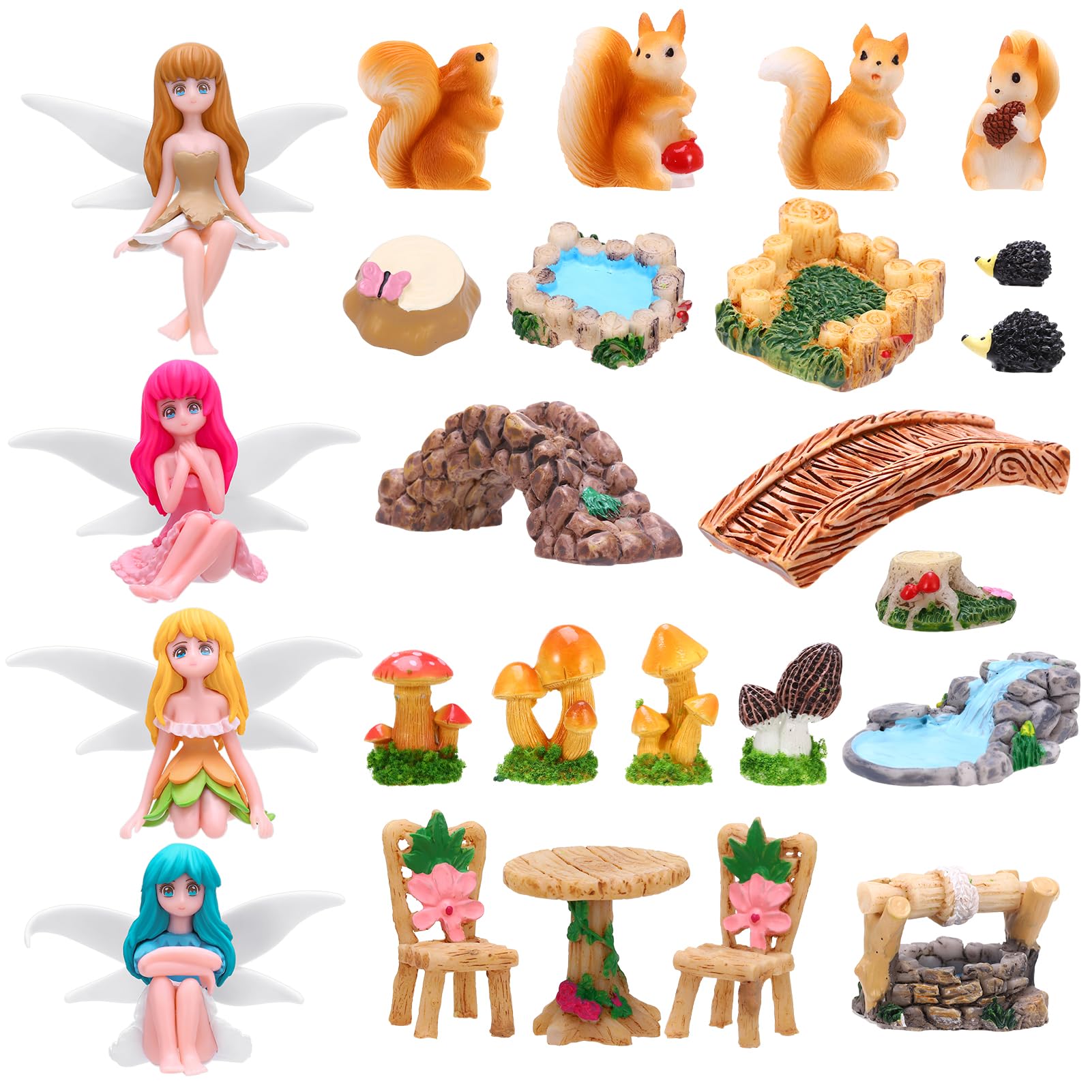 GGSTDDUP fairy garden 25-piece set features lifelike fairy figures for terrariums.