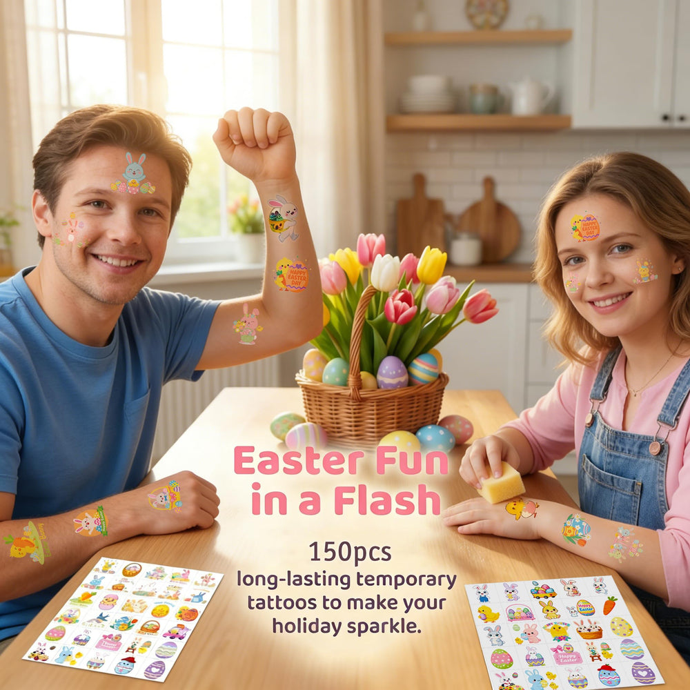 GgXanthyll Easter tattoos waterproof, vibrant colors for all-day wear