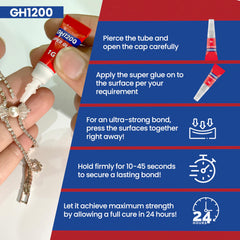 GH1200 instant-set time close-up suggests fast fixes in minutes.
