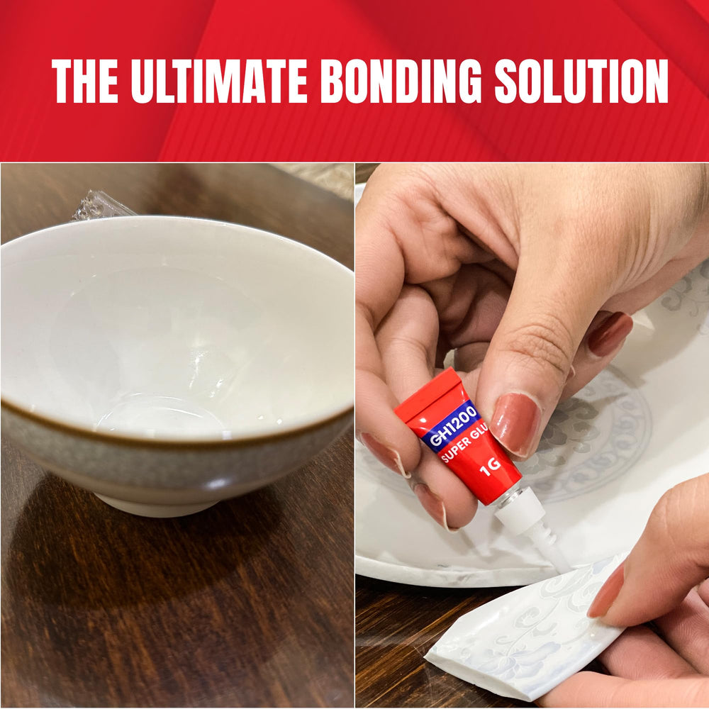 GH1200 multi-material bonding demonstrates versatile glue for ceramics, leather, metal, and plastic.