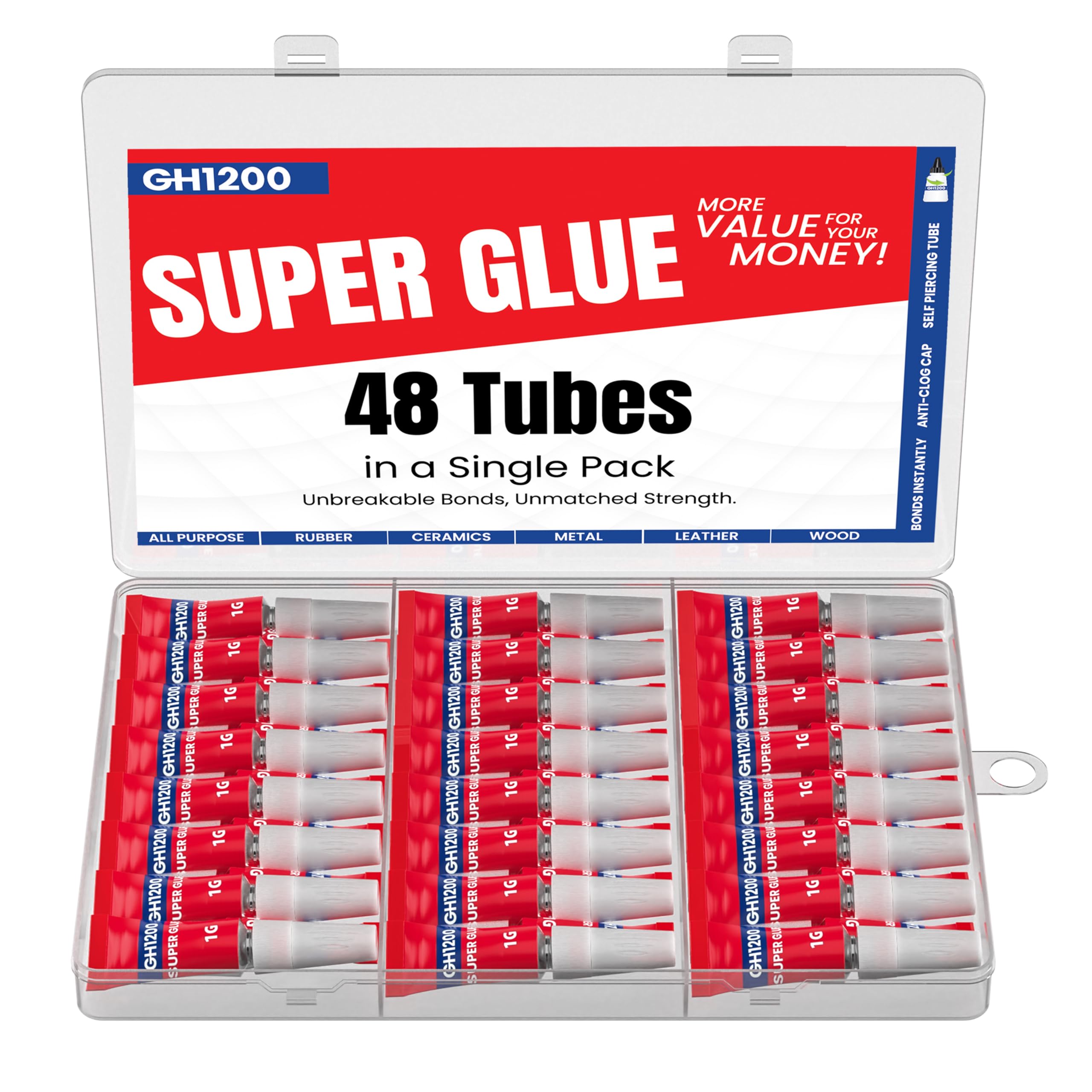 GH1200 packaging shows 1g tubes for easy storage and quick repairs.