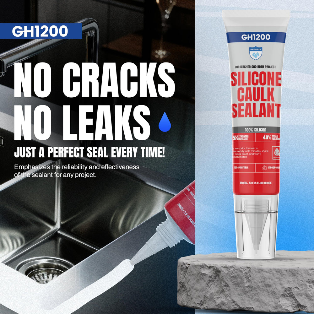 GH1200 White sealant bathroom waterproof seal for showers and sinks.