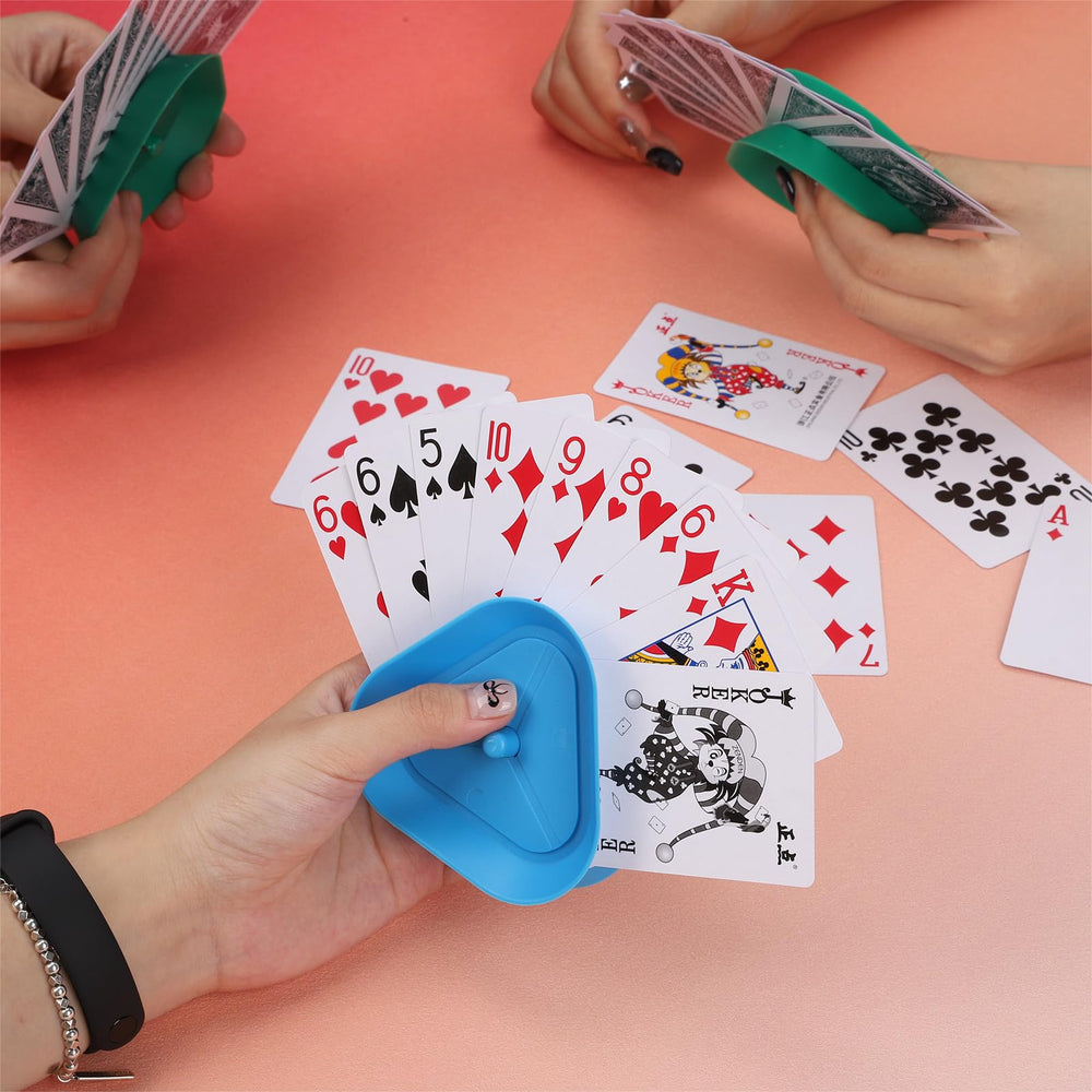 GHERPTE red triangle card holder uses spring action for easy access.