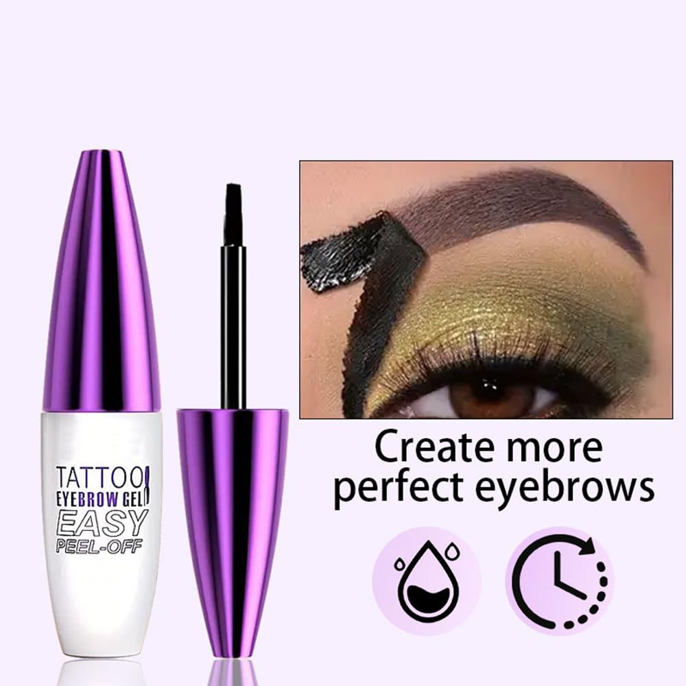 GHFCZOO Brow Tint Gel color-building step shows natural shade depth.