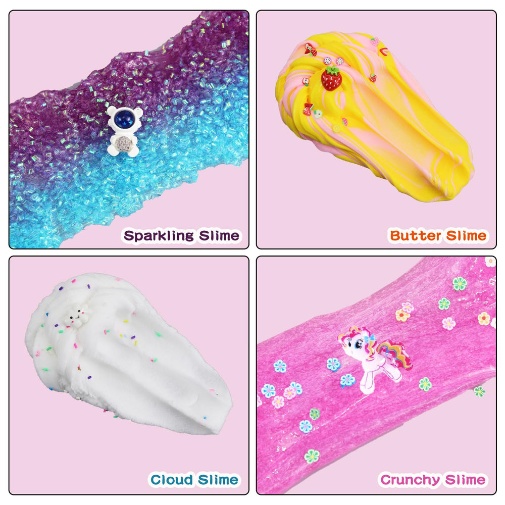 GHFEOOHN soft-stretchy slime close-up showcasing bright colors and squishy texture.