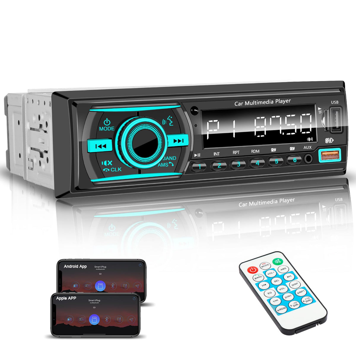 GHIOPMZ car stereo with Bluetooth for hands-free calls in the car