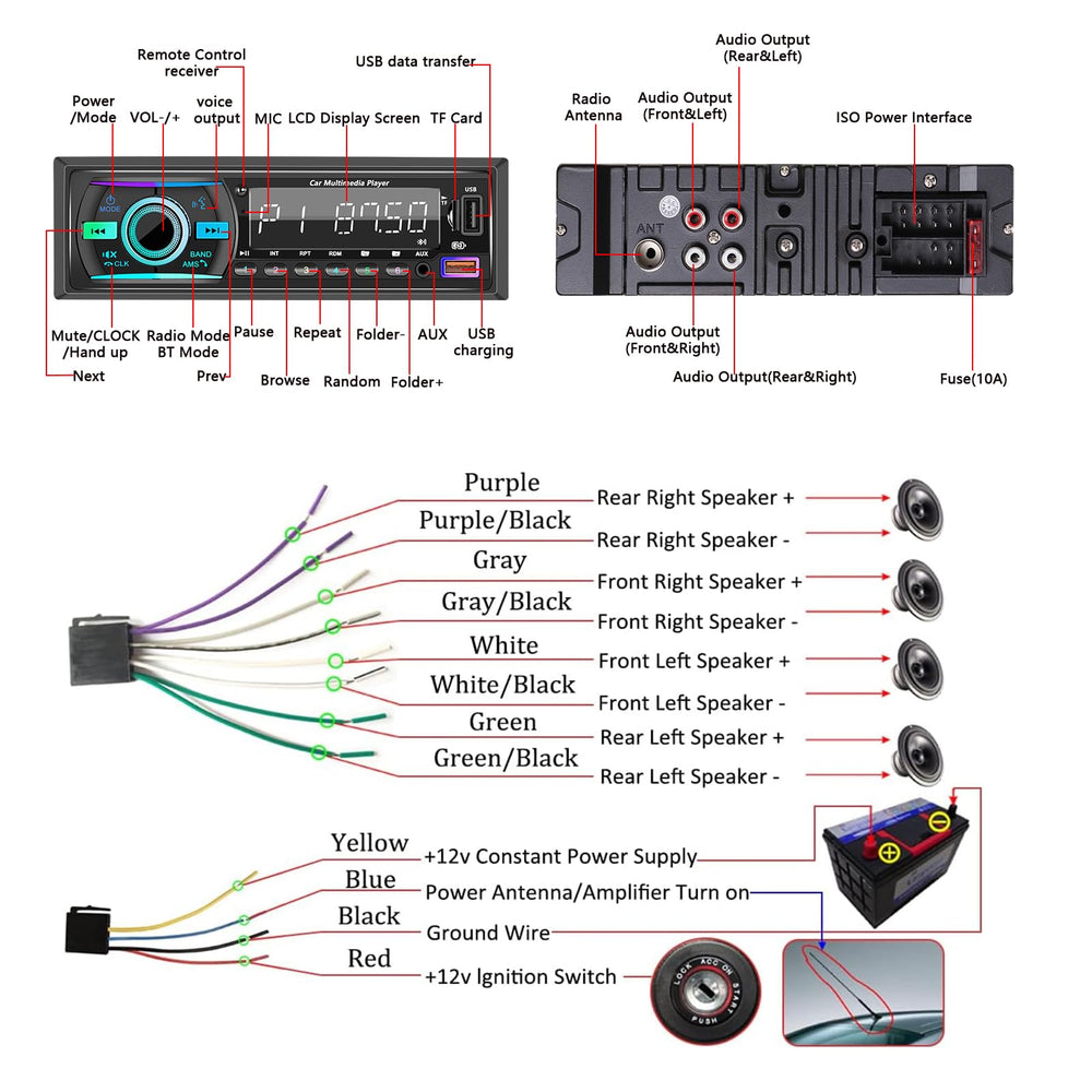 GHIOPMZ marine stereo 12V compatibility for boats