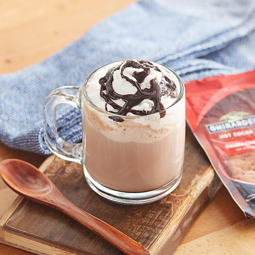 Ghirardelli cocoa beans illustration highlighting quality ingredients.
