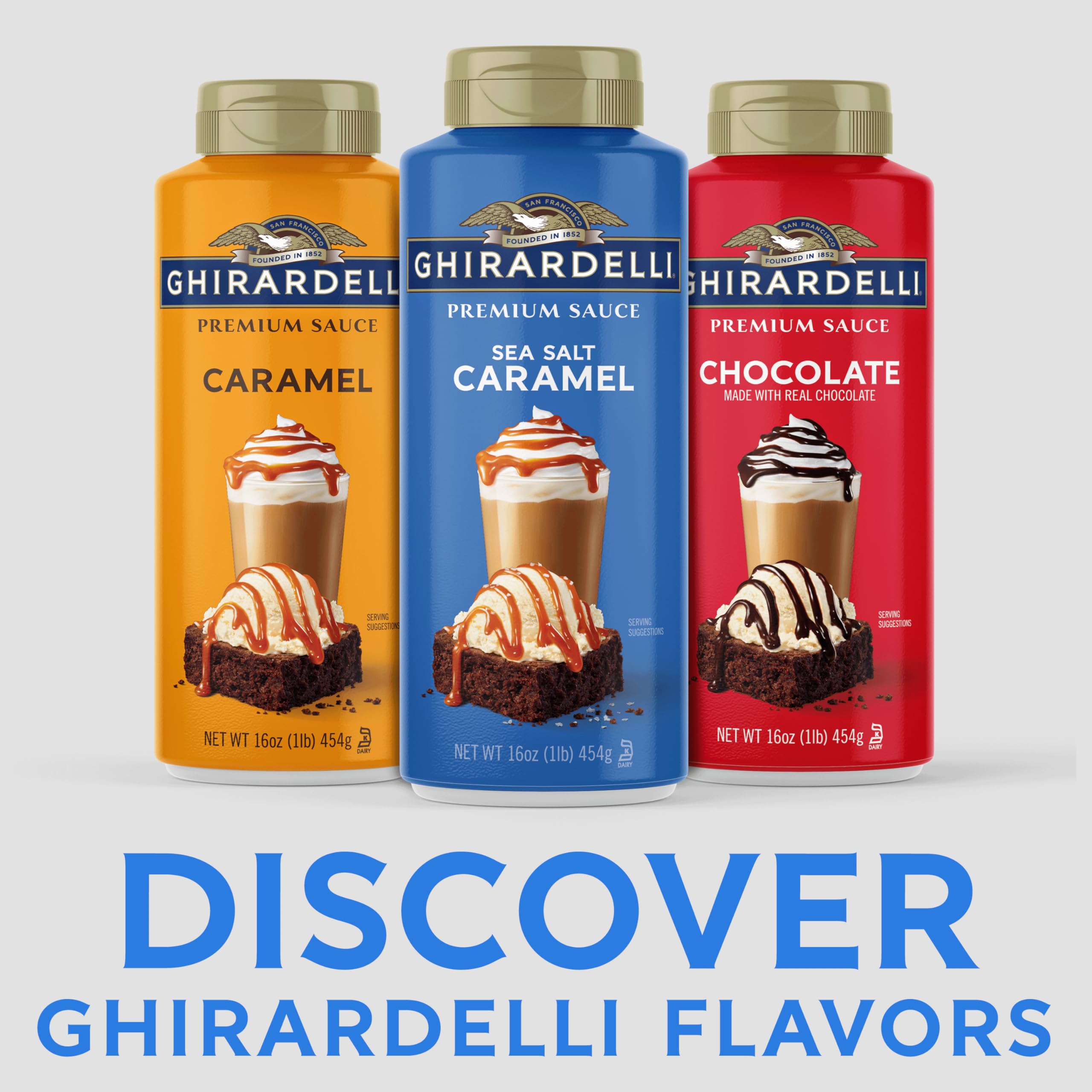 Coffee drink drizzle from Ghirardelli for subtle sweetness.