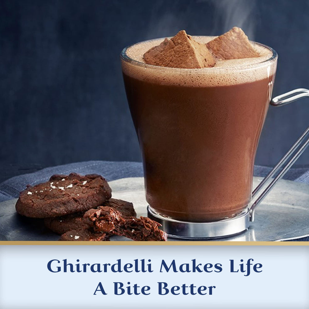 Ghirardelli cocoa by the fireplace, cozy morning ritual.