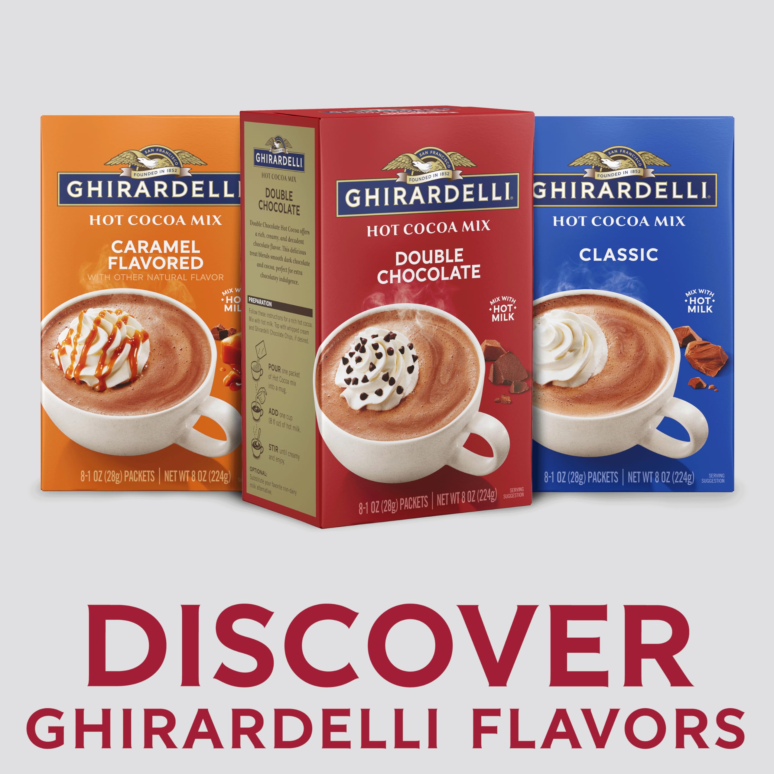 Ghirardelli double-chocolate flavor closeup highlights rich depth