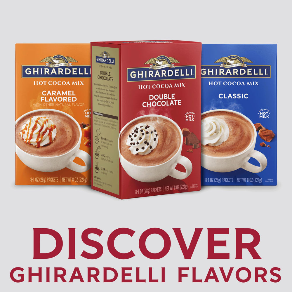 Ghirardelli double-chocolate flavor closeup highlights rich depth