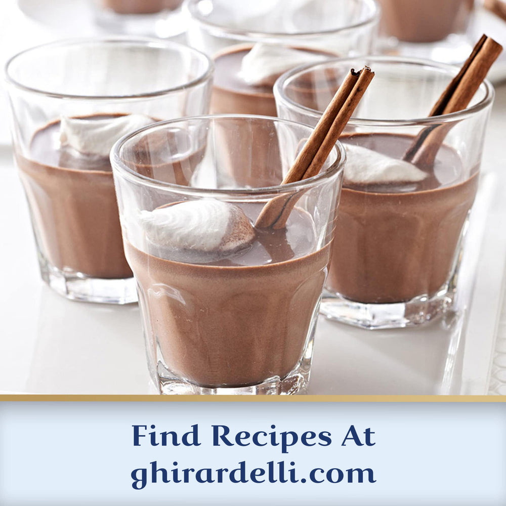 Ghirardelli frozen hot chocolate idea in a glass, a chilly twist.