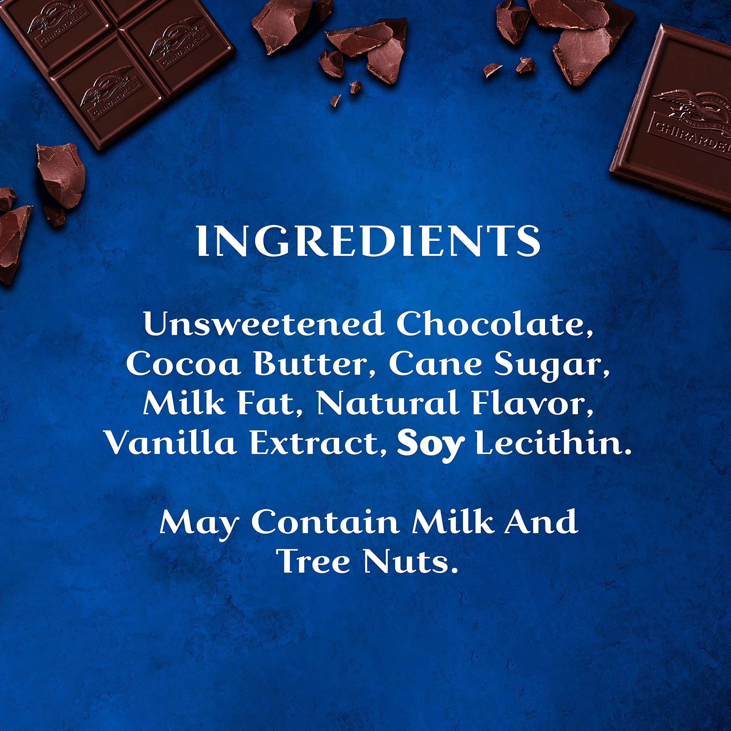 Ghirardelli Intense Dark 86% bar sliced into portions for easy tasting.