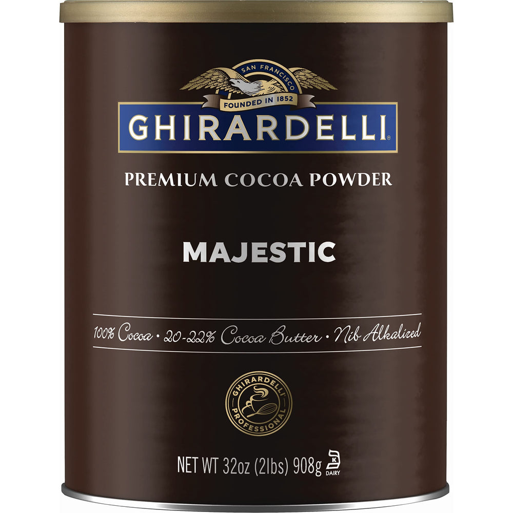 Ghirardelli Majestic Dutch-Processed Cocoa Powder 2lb pack for baking rich flavor.